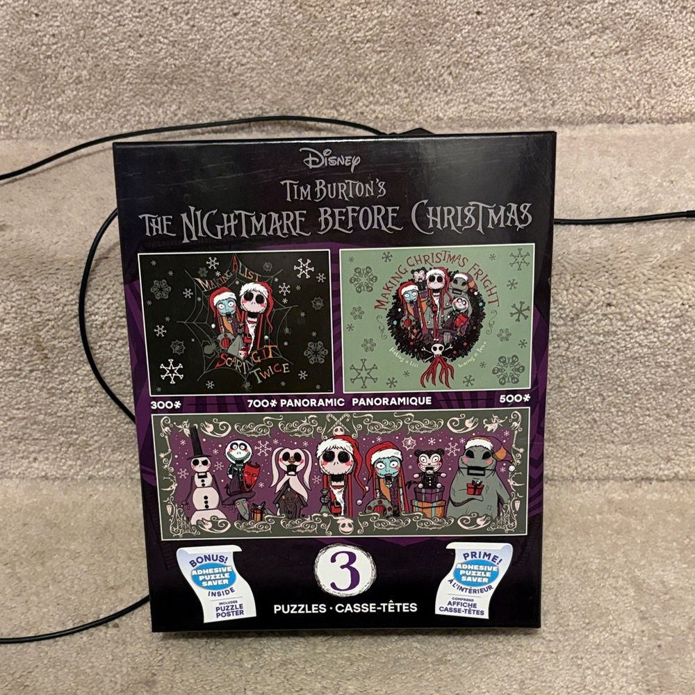 Disney The Nightmare Before Christmas Puzzle Trio - Black and Purple